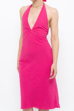 Load image into Gallery viewer, Vintage x Hot Pink Polka Dot Halter Midi Dress (XS, S)