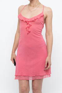 Vintage x Corral Mesh Frilly Midi Dress (S, M)