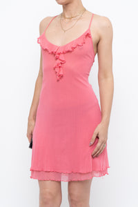 Vintage x Corral Mesh Frilly Midi Dress (S, M)