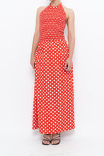 Load image into Gallery viewer, Vintage x Red Polka Dot Halter Maxi Dress (S, M)