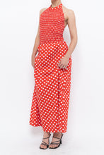 Load image into Gallery viewer, Vintage x Red Polka Dot Halter Maxi Dress (S, M)