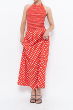 Load image into Gallery viewer, Vintage x Red Polka Dot Halter Maxi Dress (S, M)
