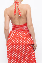 Load image into Gallery viewer, Vintage x Red Polka Dot Halter Maxi Dress (S, M)