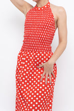Load image into Gallery viewer, Vintage x Red Polka Dot Halter Maxi Dress (S, M)
