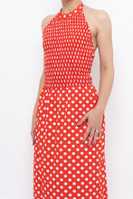 Load image into Gallery viewer, Vintage x Red Polka Dot Halter Maxi Dress (S, M)