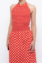 Load image into Gallery viewer, Vintage x Red Polka Dot Halter Maxi Dress (S, M)