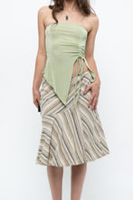 Load image into Gallery viewer, Vintage x Green Striped Tiered Midi Skirt (XS-M)
