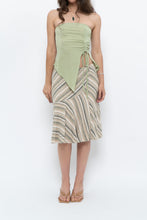 Load image into Gallery viewer, Vintage x Green Striped Tiered Midi Skirt (XS-M)