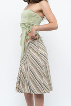Load image into Gallery viewer, Vintage x Green Striped Tiered Midi Skirt (XS-M)