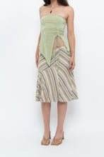 Load image into Gallery viewer, Vintage x Green Striped Tiered Midi Skirt (XS-M)