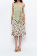 Load image into Gallery viewer, Vintage x Green Striped Tiered Midi Skirt (XS-M)
