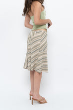 Load image into Gallery viewer, Vintage x Green Striped Tiered Midi Skirt (XS-M)