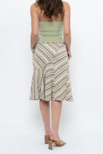 Load image into Gallery viewer, Vintage x Green Striped Tiered Midi Skirt (XS-M)