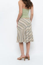 Load image into Gallery viewer, Vintage x Green Striped Tiered Midi Skirt (XS-M)