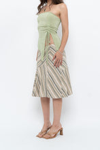 Load image into Gallery viewer, Vintage x Green Striped Tiered Midi Skirt (XS-M)