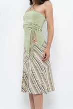 Load image into Gallery viewer, Vintage x Green Striped Tiered Midi Skirt (XS-M)