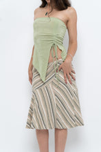 Load image into Gallery viewer, Vintage x Green Striped Tiered Midi Skirt (XS-M)