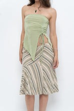 Load image into Gallery viewer, Vintage x Green Striped Tiered Midi Skirt (XS-M)