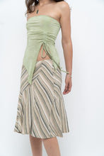 Load image into Gallery viewer, Vintage x Green Striped Tiered Midi Skirt (XS-M)