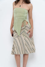 Load image into Gallery viewer, Vintage x Green Striped Tiered Midi Skirt (XS-M)