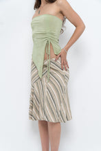 Load image into Gallery viewer, Vintage x Green Striped Tiered Midi Skirt (XS-M)