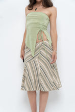 Load image into Gallery viewer, Vintage x Green Striped Tiered Midi Skirt (XS-M)