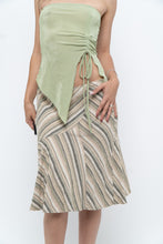 Load image into Gallery viewer, Vintage x Green Striped Tiered Midi Skirt (XS-M)