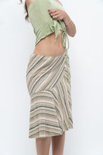 Load image into Gallery viewer, Vintage x Green Striped Tiered Midi Skirt (XS-M)