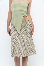 Load image into Gallery viewer, Vintage x Green Striped Tiered Midi Skirt (XS-M)