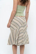 Load image into Gallery viewer, Vintage x Green Striped Tiered Midi Skirt (XS-M)
