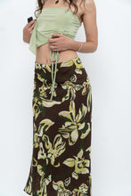 Load image into Gallery viewer, Vintage x Brown, Green Floral Maxi Skirt (XL-2X)