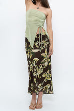 Load image into Gallery viewer, Vintage x Brown, Green Floral Maxi Skirt (XL-2X)