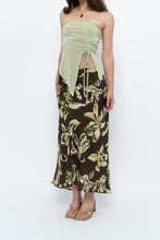 Load image into Gallery viewer, Vintage x Brown, Green Floral Maxi Skirt (XL-2X)