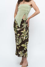 Load image into Gallery viewer, Vintage x Brown, Green Floral Maxi Skirt (XL-2X)