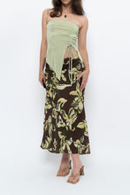 Load image into Gallery viewer, Vintage x Brown, Green Floral Maxi Skirt (XL-2X)