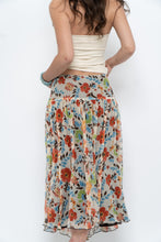 Load image into Gallery viewer, Vintage x Colourful Floral Tiered Silk Midi Skirt (M-XL)