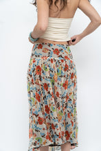 Load image into Gallery viewer, Vintage x Colourful Floral Tiered Silk Midi Skirt (M-XL)