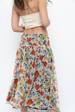 Load image into Gallery viewer, Vintage x Colourful Floral Tiered Silk Midi Skirt (M-XL)