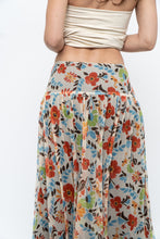 Load image into Gallery viewer, Vintage x Colourful Floral Tiered Silk Midi Skirt (M-XL)