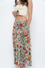 Load image into Gallery viewer, Vintage x Colourful Floral Tiered Silk Midi Skirt (M-XL)