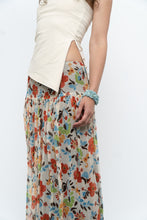 Load image into Gallery viewer, Vintage x Colourful Floral Tiered Silk Midi Skirt (M-XL)