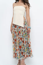 Load image into Gallery viewer, Vintage x Colourful Floral Tiered Silk Midi Skirt (M-XL)