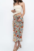 Load image into Gallery viewer, Vintage x Colourful Floral Tiered Silk Midi Skirt (M-XL)
