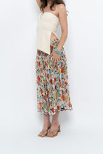 Load image into Gallery viewer, Vintage x Colourful Floral Tiered Silk Midi Skirt (M-XL)