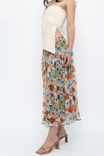 Load image into Gallery viewer, Vintage x Colourful Floral Tiered Silk Midi Skirt (M-XL)