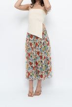 Load image into Gallery viewer, Vintage x Colourful Floral Tiered Silk Midi Skirt (M-XL)