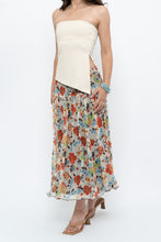 Load image into Gallery viewer, Vintage x Colourful Floral Tiered Silk Midi Skirt (M-XL)