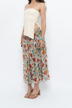 Load image into Gallery viewer, Vintage x Colourful Floral Tiered Silk Midi Skirt (M-XL)
