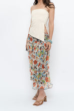 Load image into Gallery viewer, Vintage x Colourful Floral Tiered Silk Midi Skirt (M-XL)