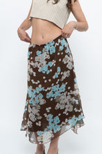 Load image into Gallery viewer, Vintage x Brown Floral Flowy Midi Skirt (S-L)